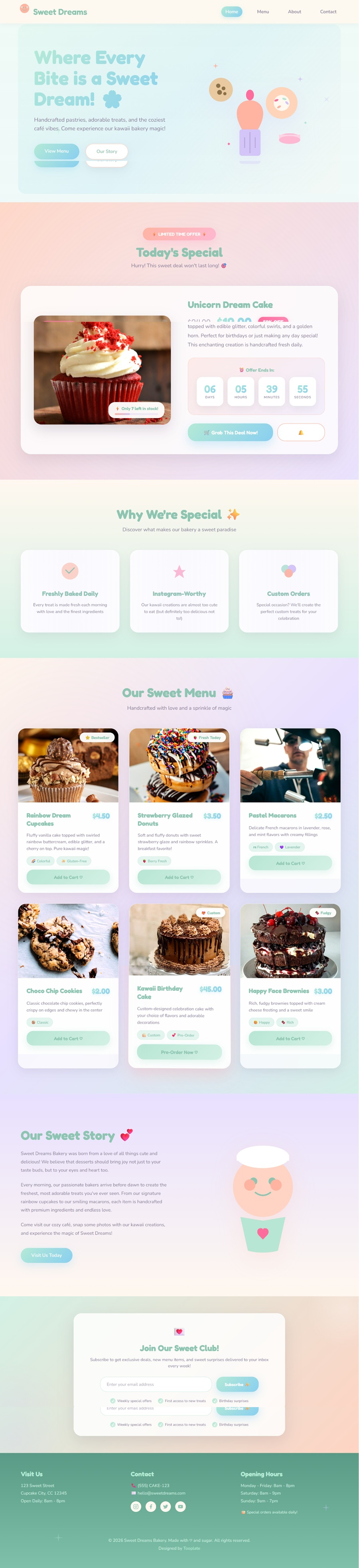 Mẫu Website Tiệm Bánh Ngọt Sweet Bakery