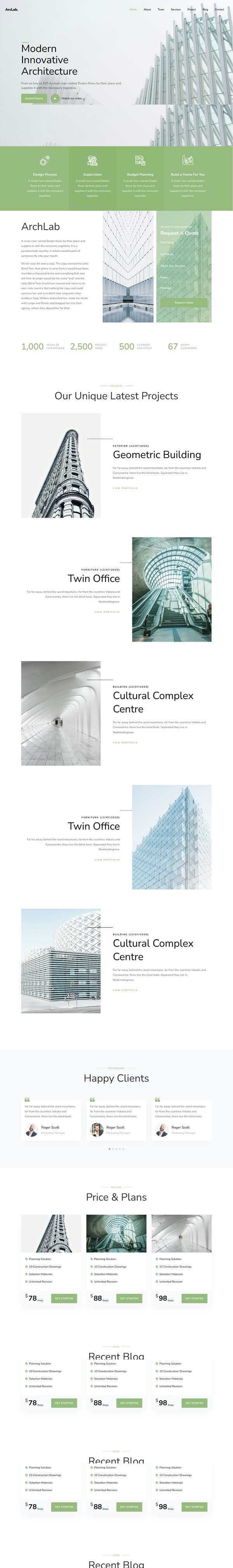 Mẫu Website Công Ty Kiến Trúc Archlab