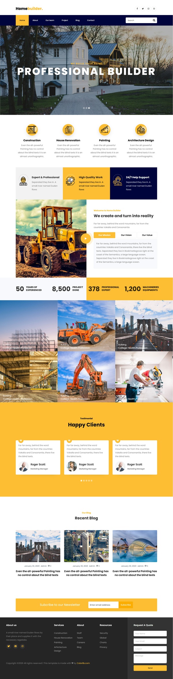 Mẫu Website Xây Dựng Homebuilder