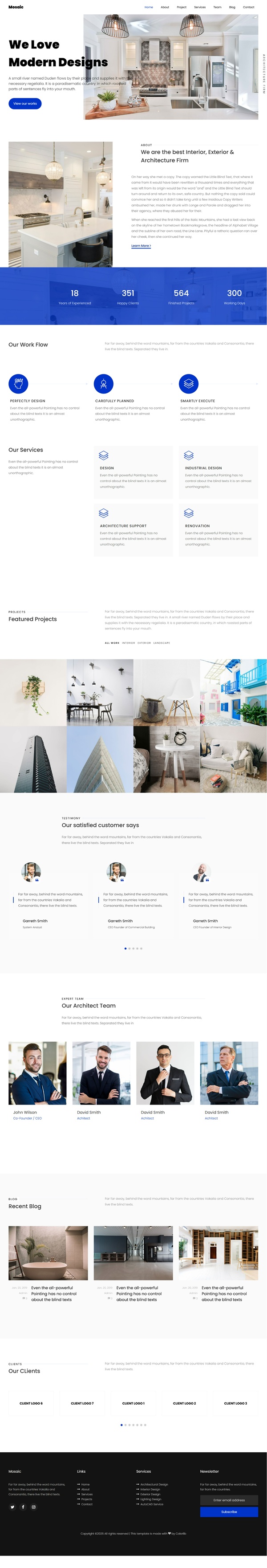 Mẫu Website Trang Trí Nội Thất Mosaic