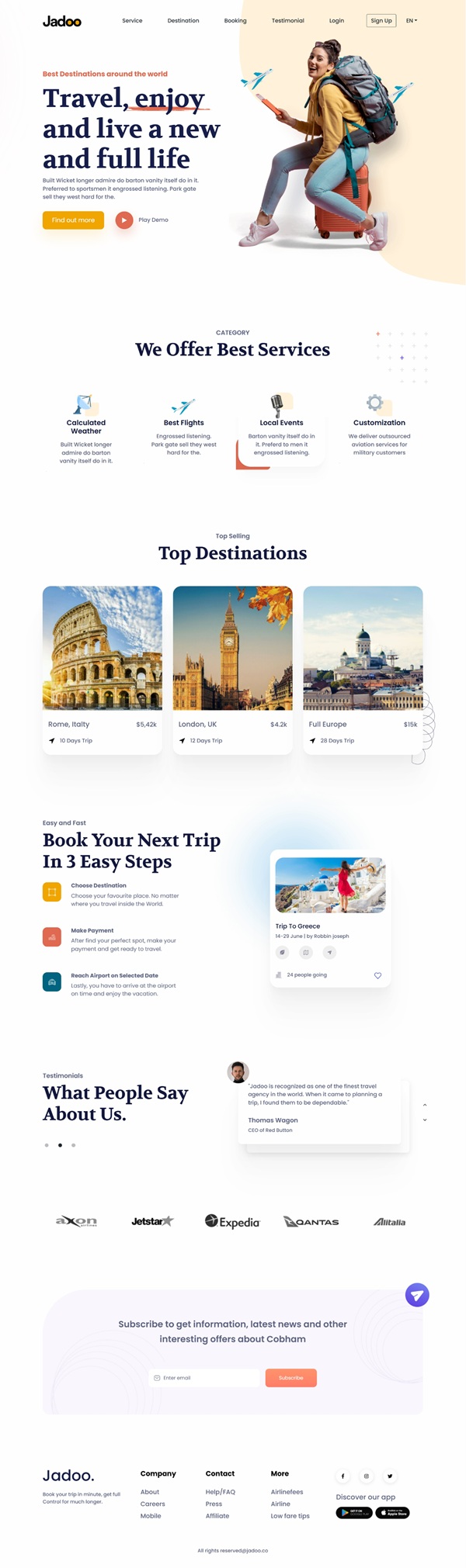 Mẫu Website Du Lịch Jadoo
