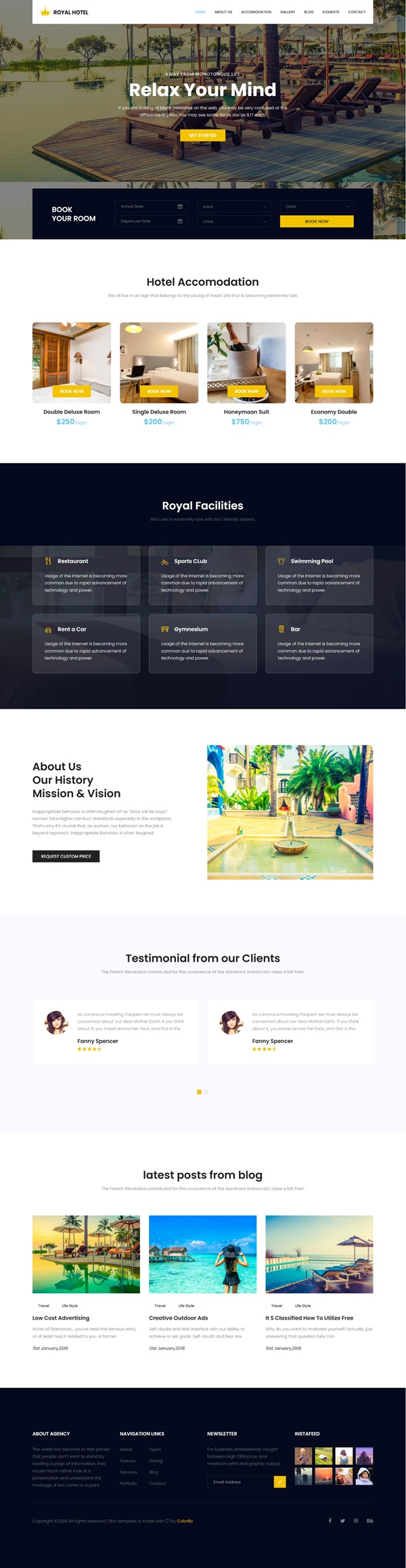 Mẫu Website Khách Sạn Cao Cấp Royal