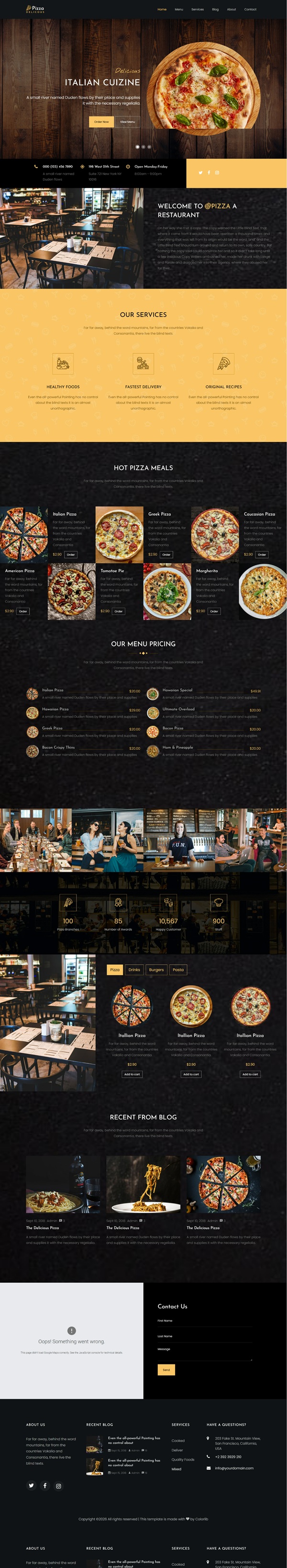 Mẫu Website Bán Pizza