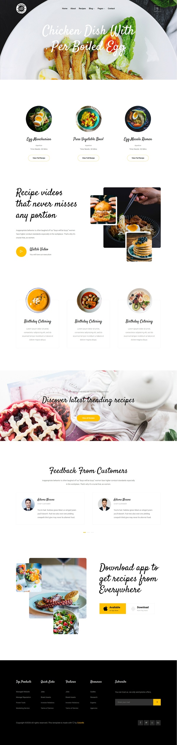 Mẫu Website Công Thức Nấu Ăn Tasty Recipes