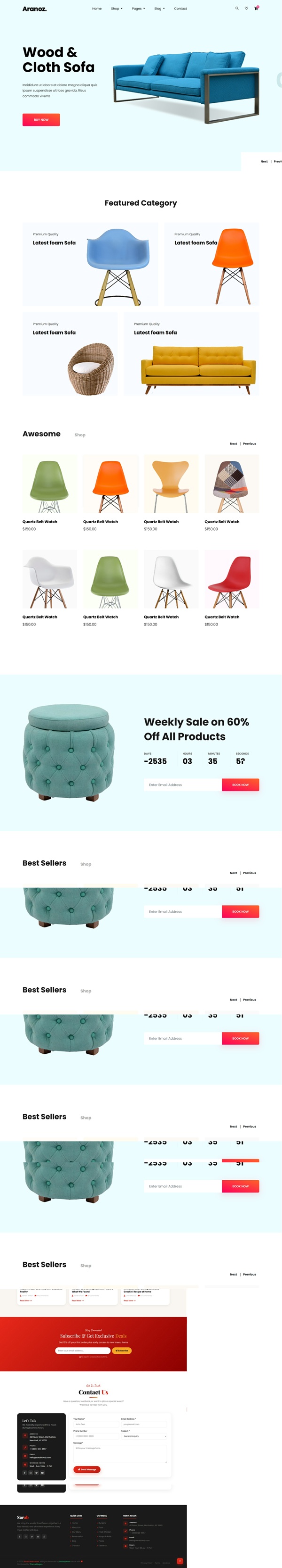 Mẫu Website Nội Thất Aranoz