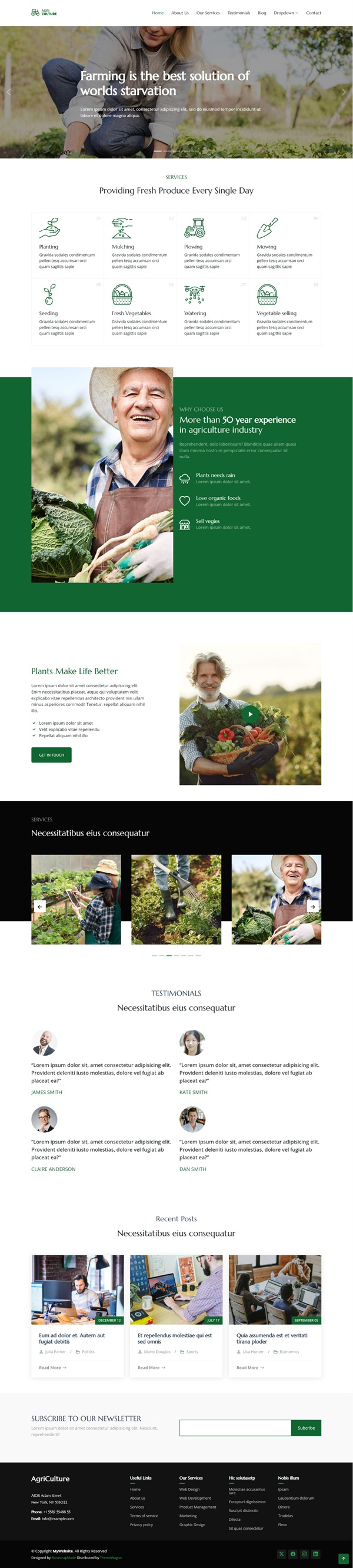 Mẫu Website Nông Nghiệp Agriculture