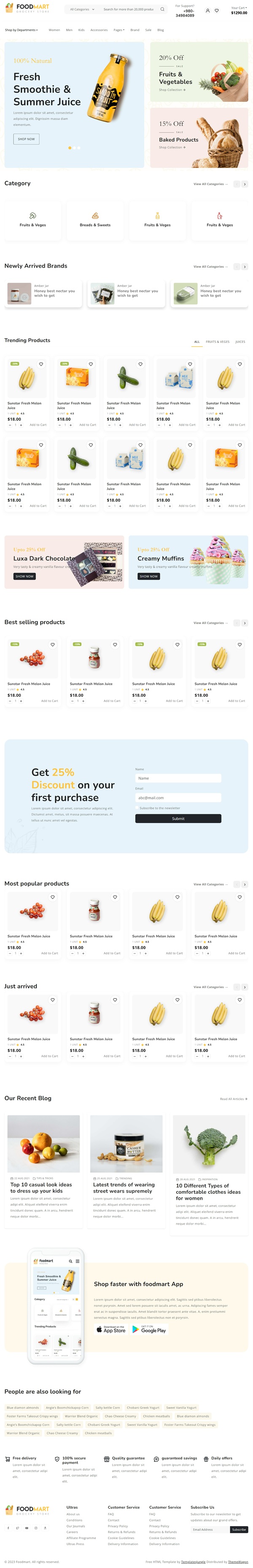 Mẫu Website Siêu Thị Thực Phẩm FoodMart