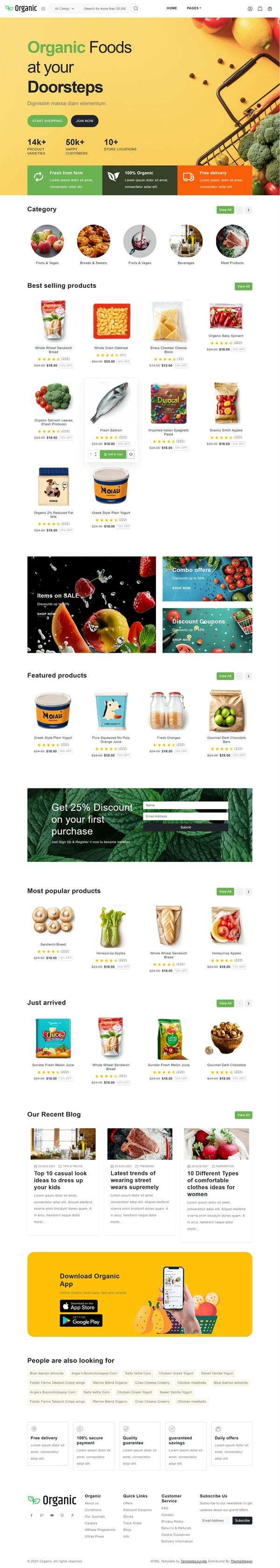 Mẫu Website Thực Phẩm Hữu Cơ Organic