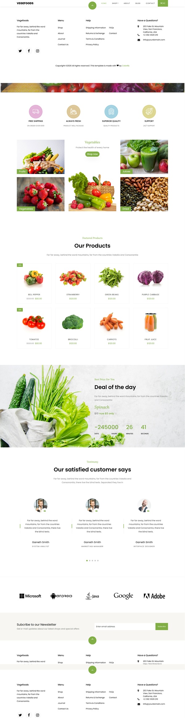 Mẫu Website Thực Phẩm Sạch Vegefoods