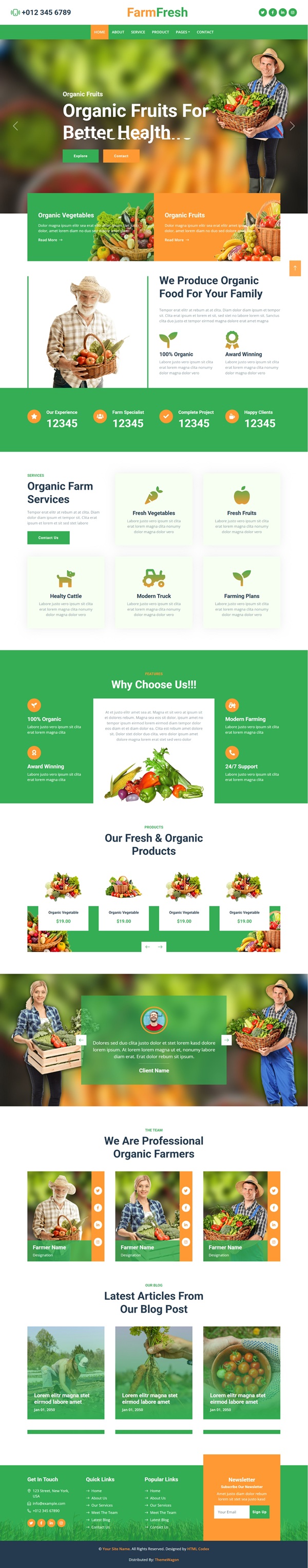 Mẫu Website Phân Bón Farmfresh
