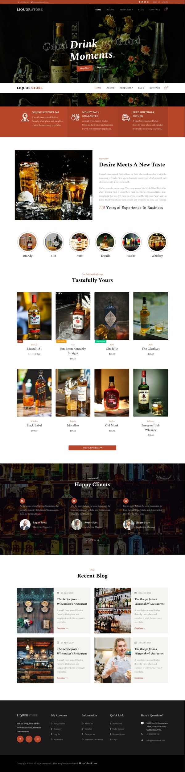Mẫu Website Cửa Hàng Rượu Liquorstore