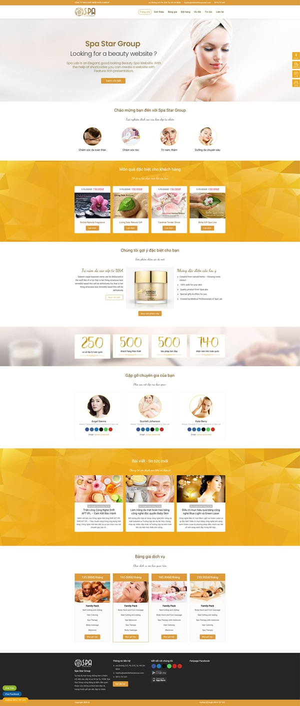 Mẫu Website Spa Beauty