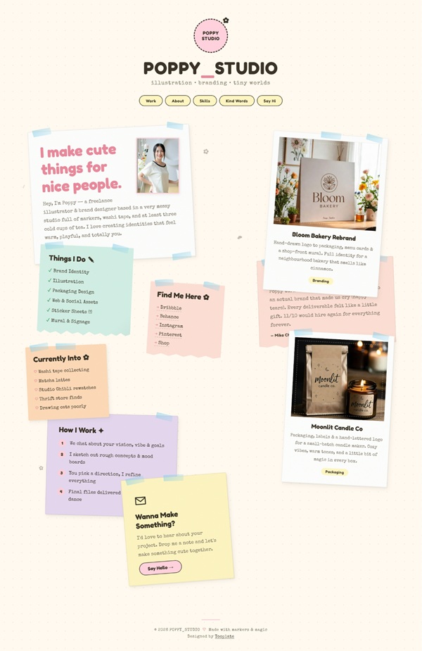 Mẫu Website Studio Chụp Ảnh Poppy