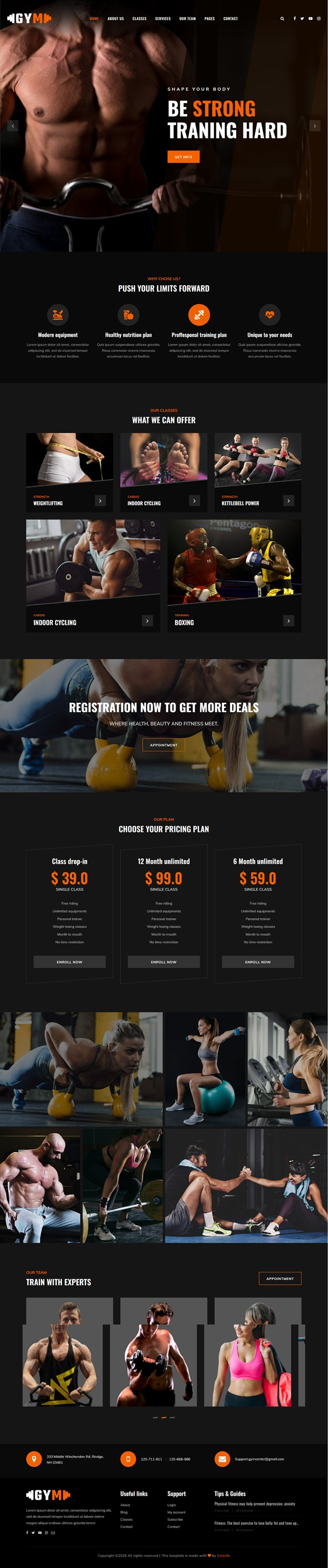 Mẫu Website Phòng Gym Gymlife