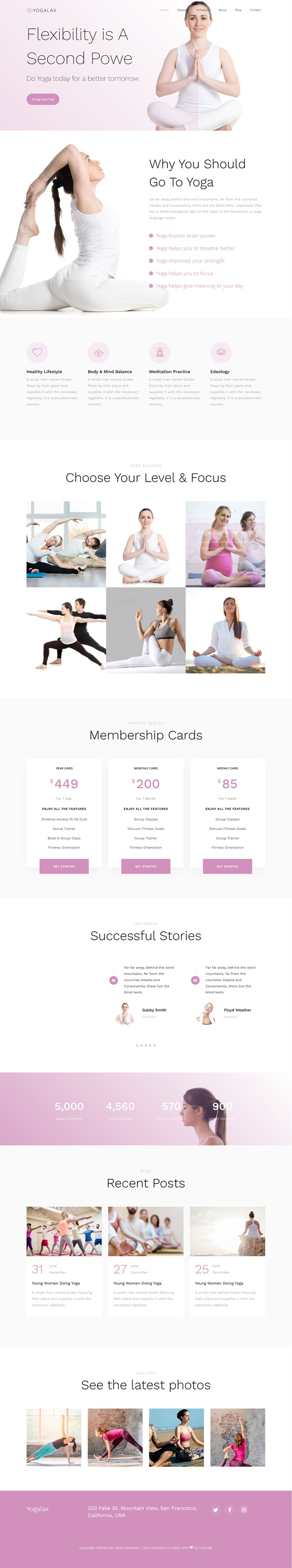 Mẫu Website Yoga & Sức Khỏe Yogalax