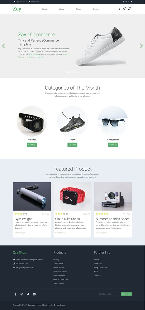 Mẫu Website Thời Trang Zay Shop