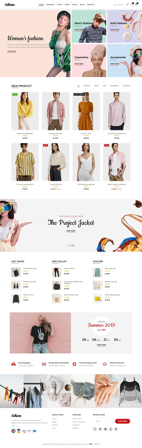 Mẫu Website Shop Thời Trang Ashion
