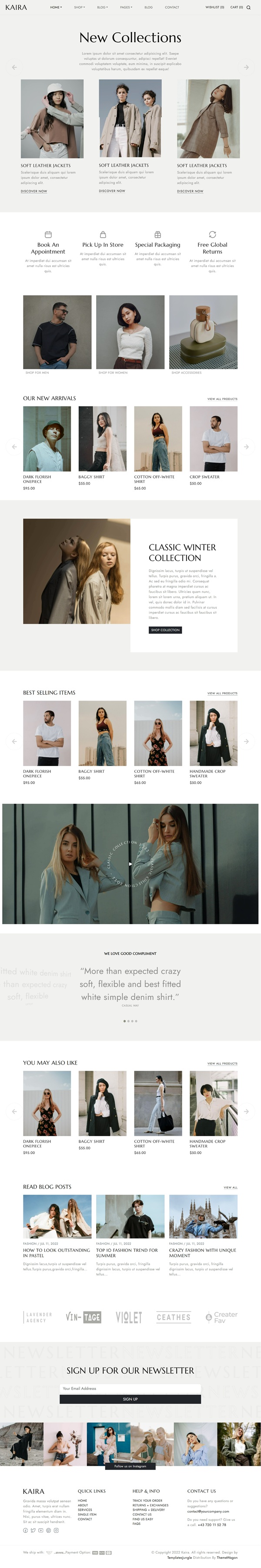 Mẫu Website Thời Trang Kaira