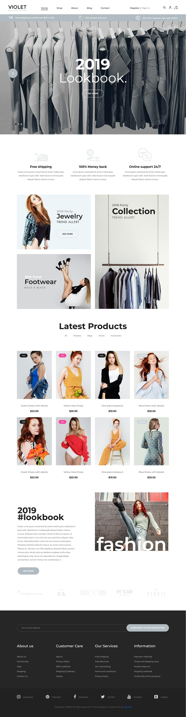 Mẫu Website Shop Quần Áo Violet