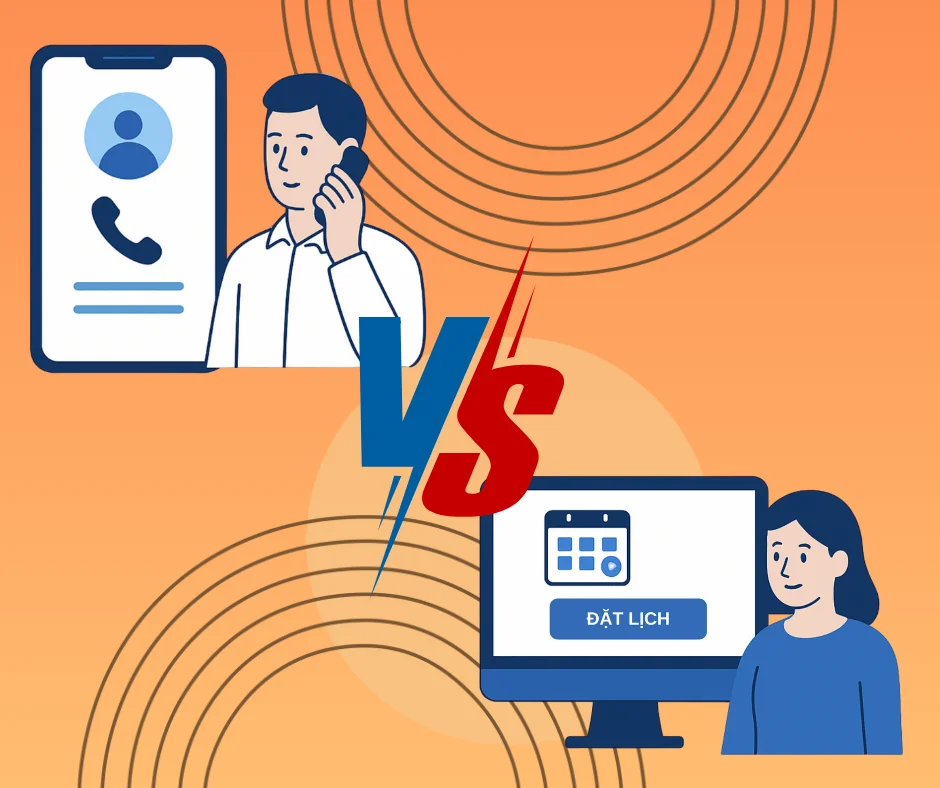 So sánh: Đặt lịch qua điện thoại vs đặt lịch trực tuyến trên website