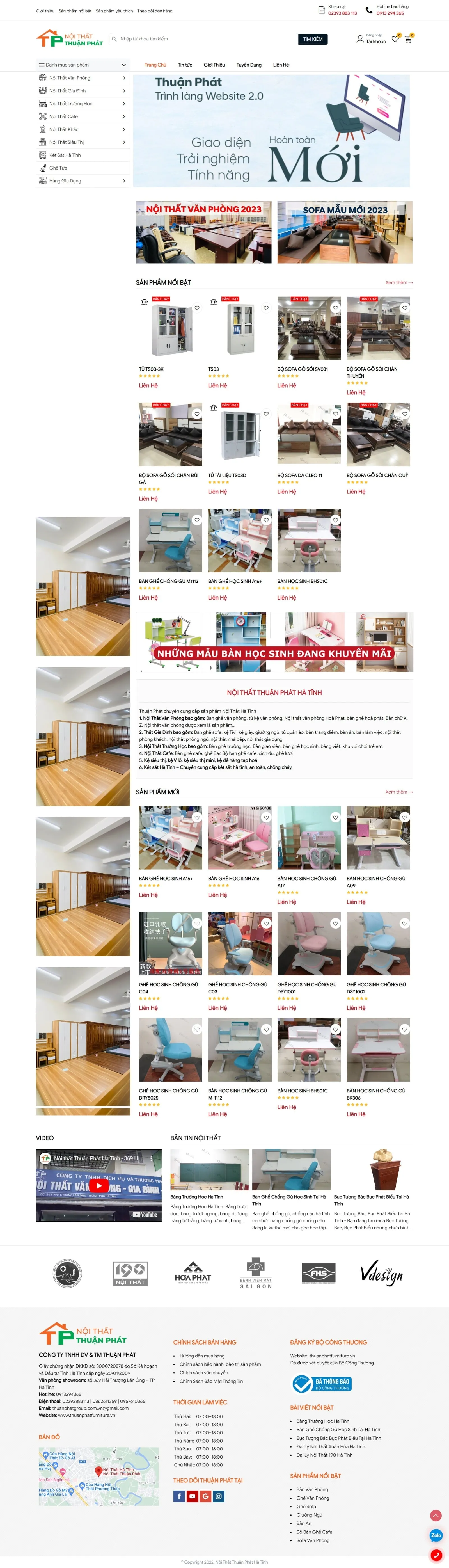 Thiết kế website bán hàng nội thất Thuận Phát Furniture