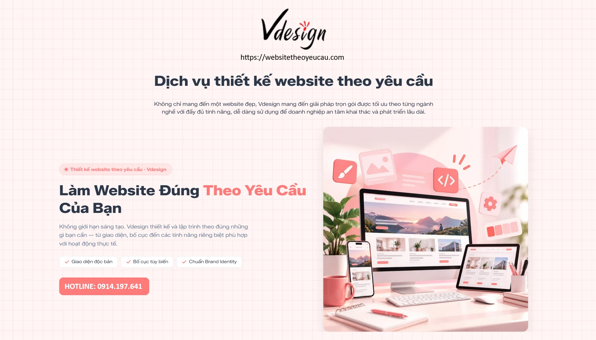Thiết Kế Website Theo Yêu Cầu Giao Diện Độc Quyền - Chỉ từ 3tr