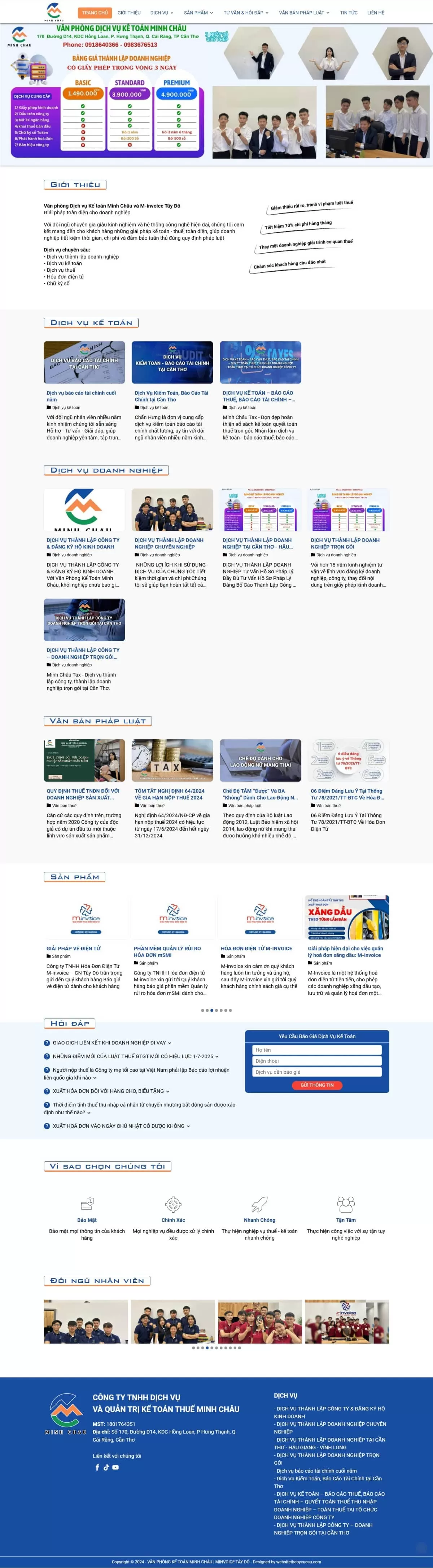 Thiết kế website văn phòng kế toán Minh Châu