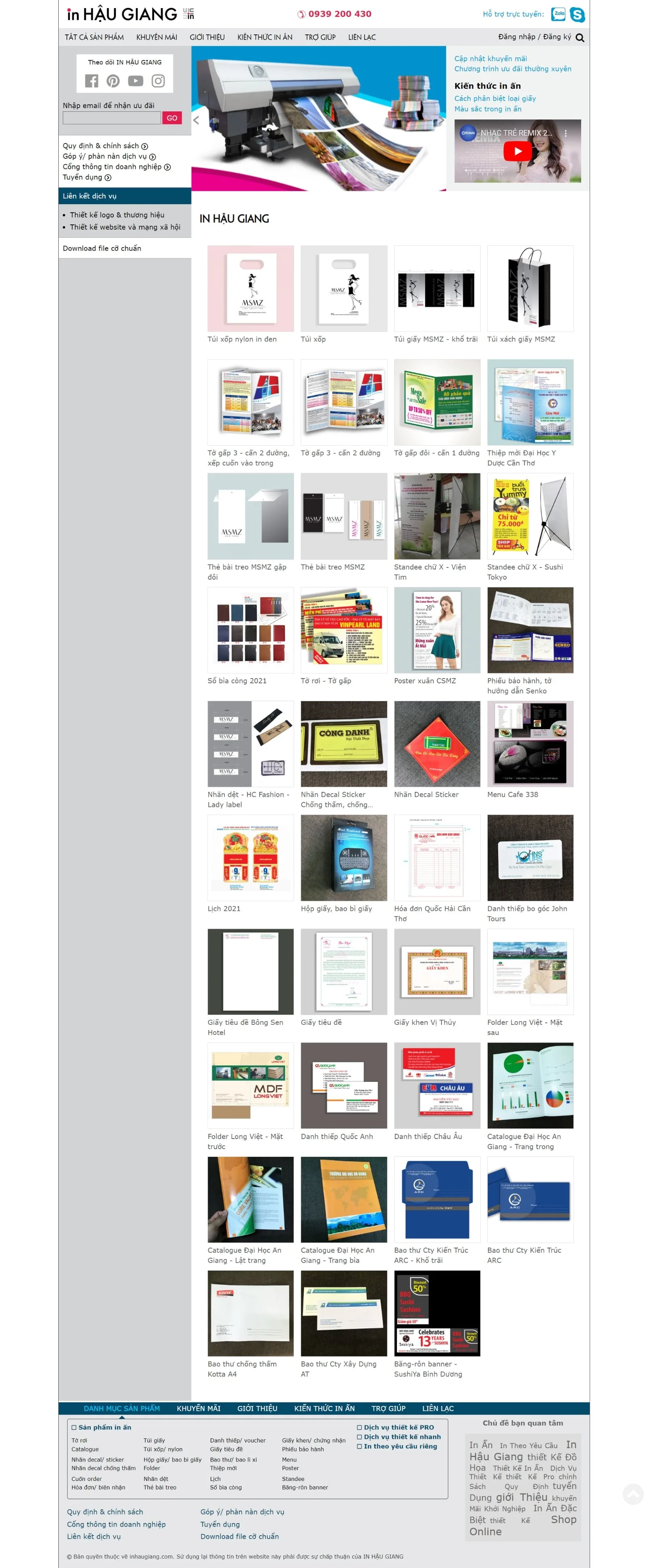 Thiết kế website In ấn Hậu Giang