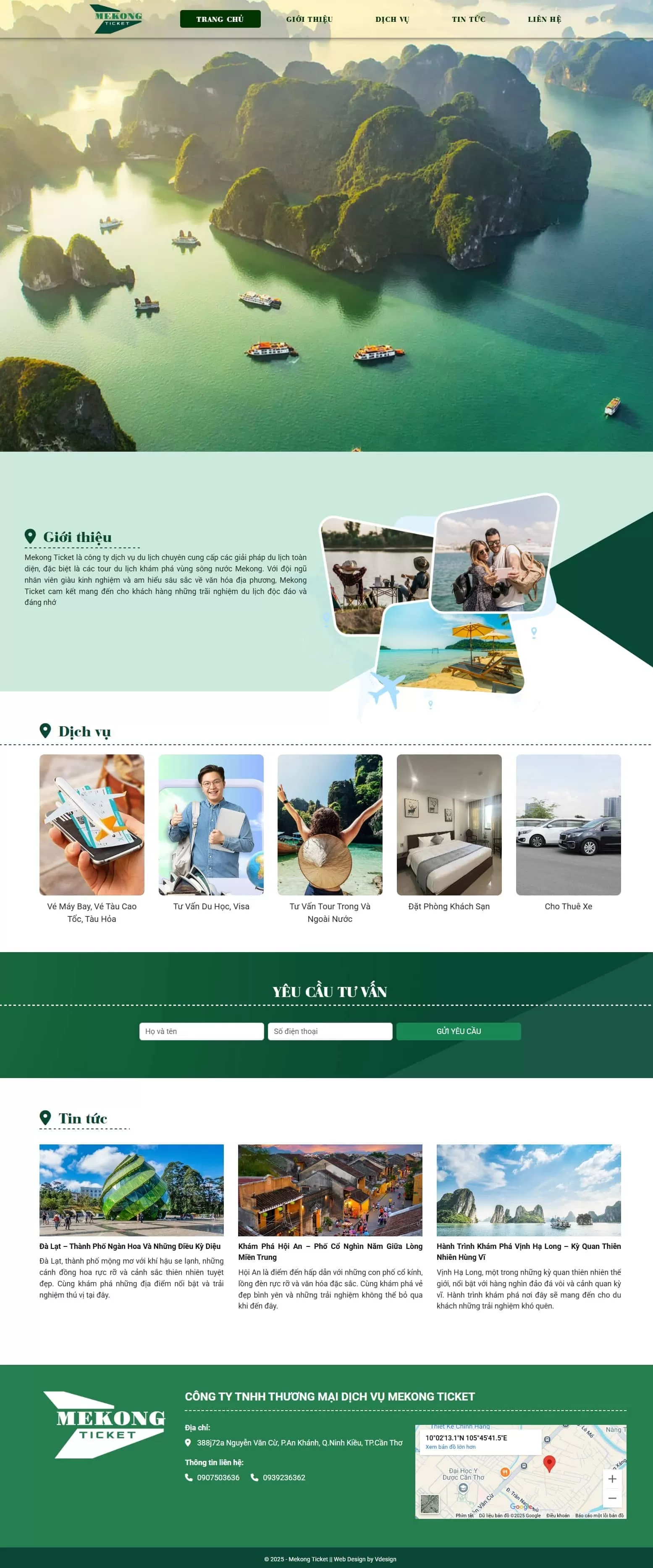 Thiết kế website công ty du lịch Mekong Ticket