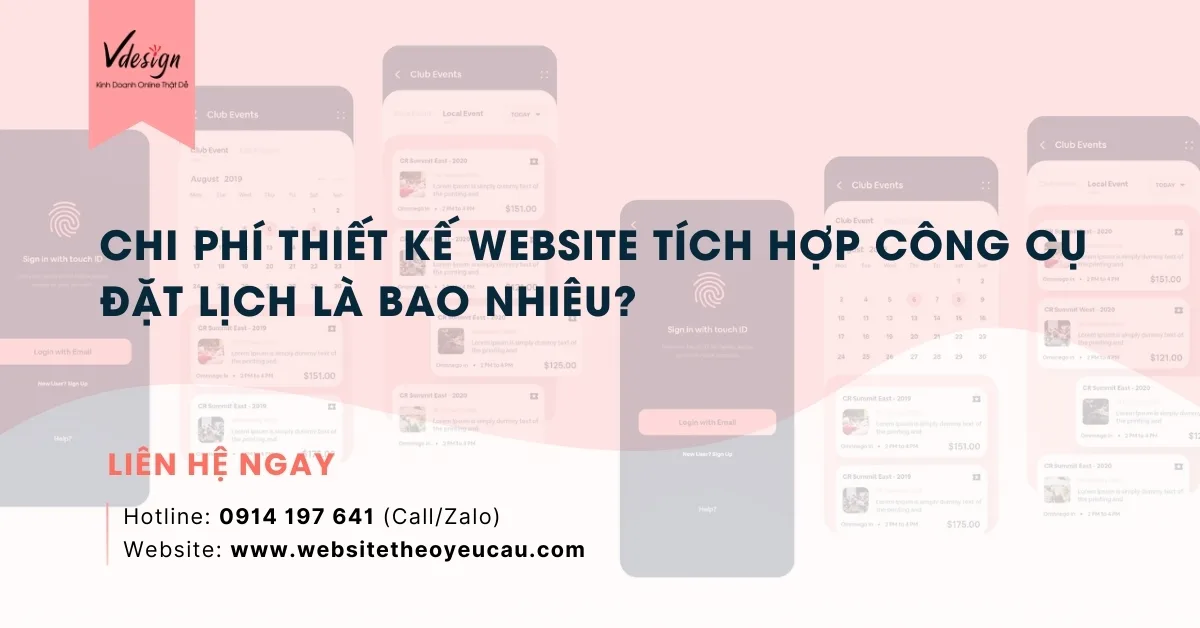 Chi phí thiết kế website tích hợp công cụ đặt lịch là bao nhiêu?