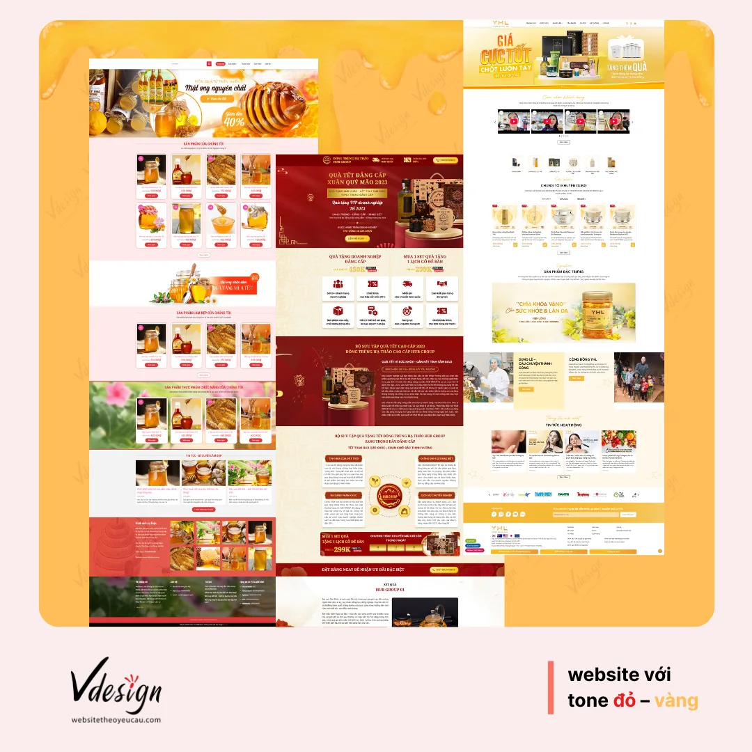 Thiết kế website với tông màu đặc trưng.
