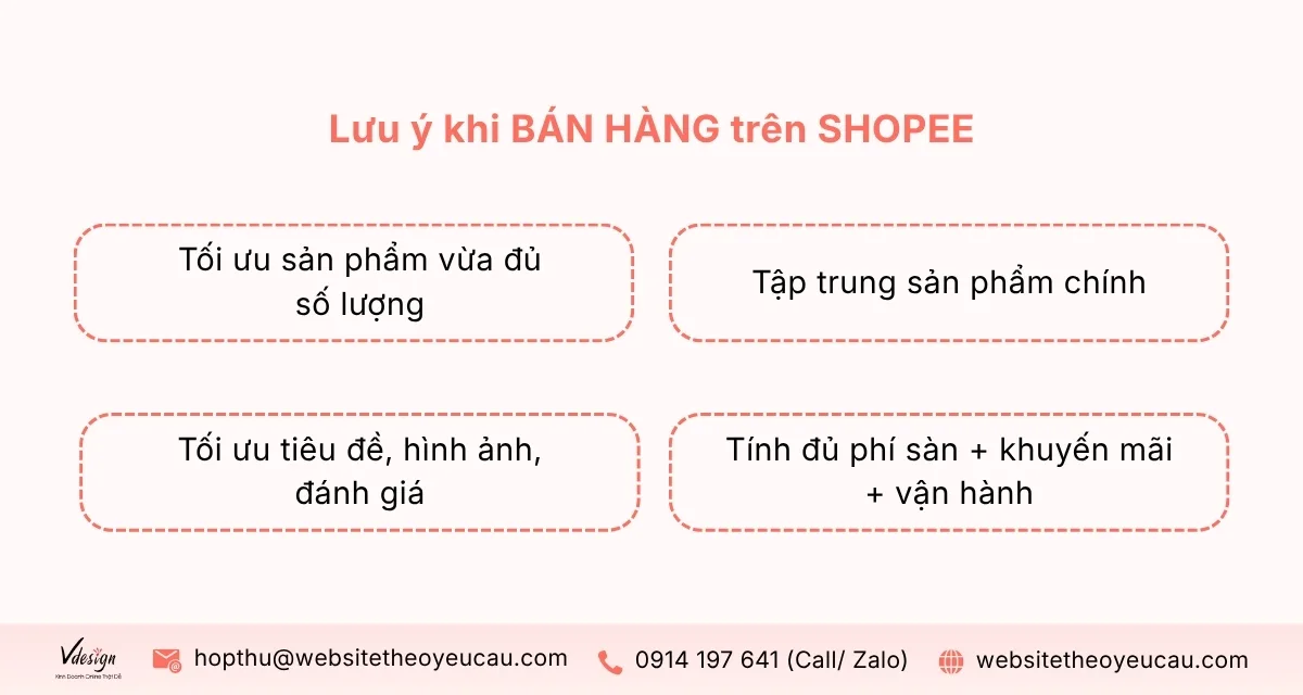 Những lưu ý cần bạn cần biết khi bán hàng trên Shopee
