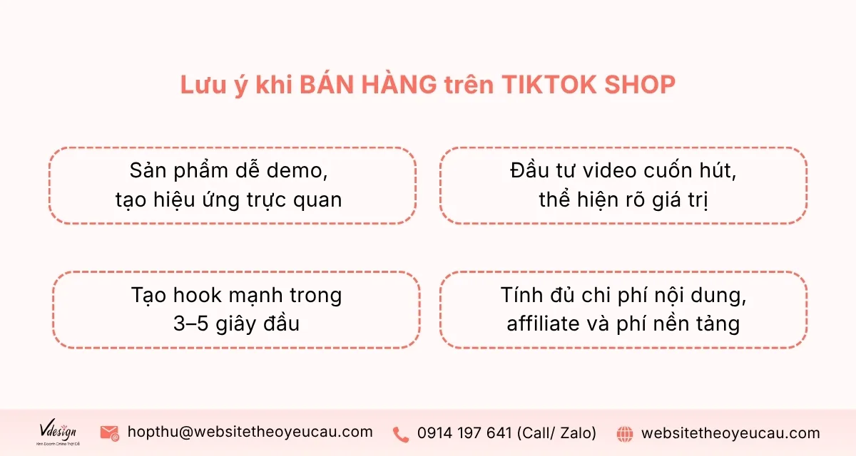 Những lưu ý bạn cần biết bán hàng trên TikTok Shop