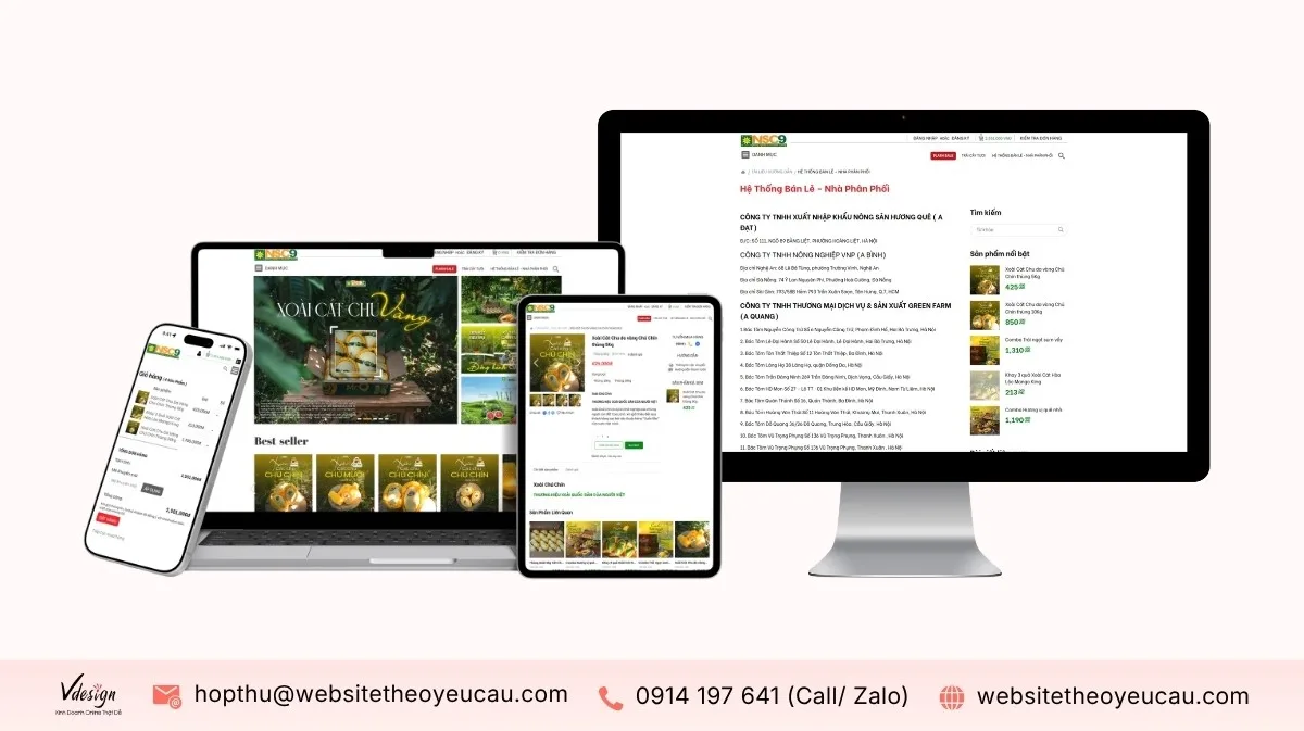 Website bán hàng Nông Sản Chú Chín