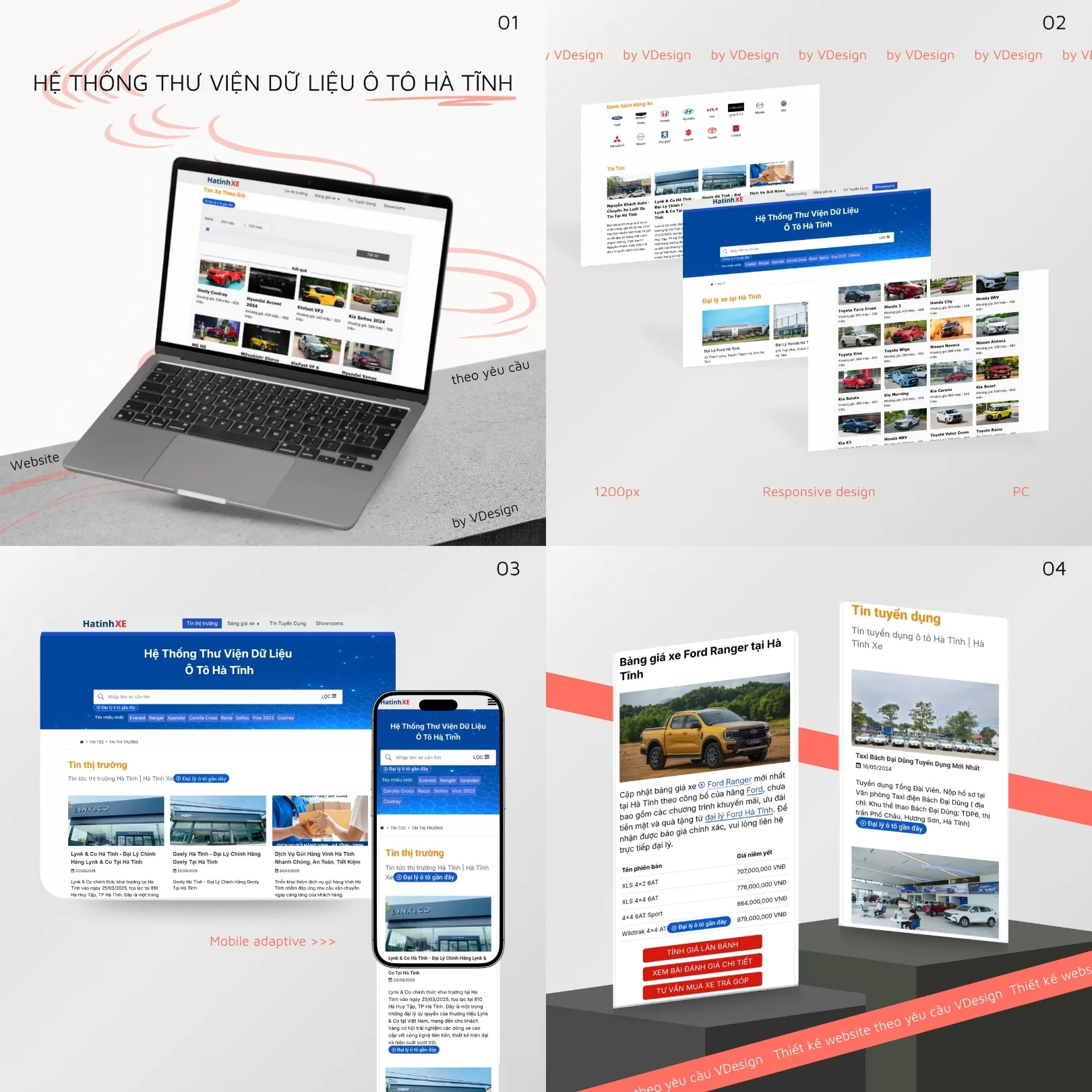 Dự án thiết kế website Hà Tĩnh Xe by VDesign