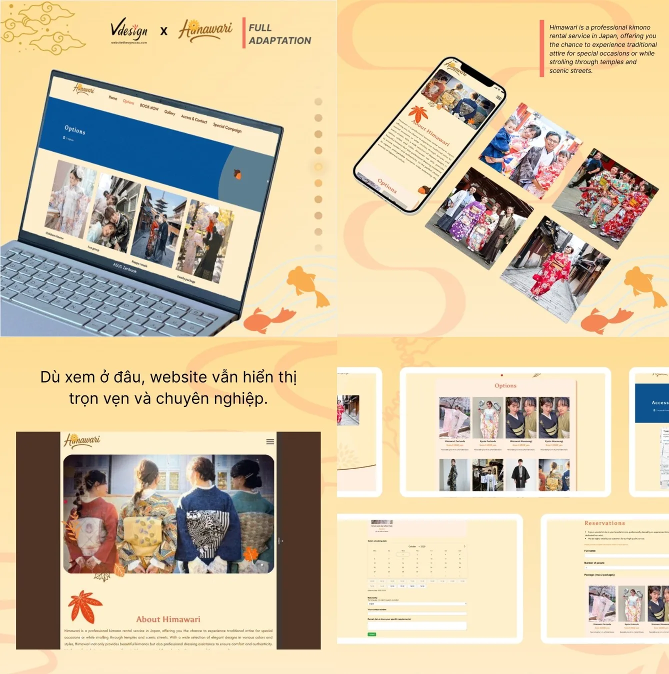 Dự án Thiết kế Website Himawari Kimono Suki by VDesign.