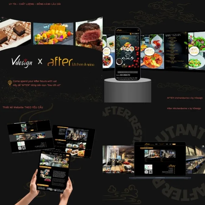 Dự án website After Kitchen & Wine Restaurant by VDesign.