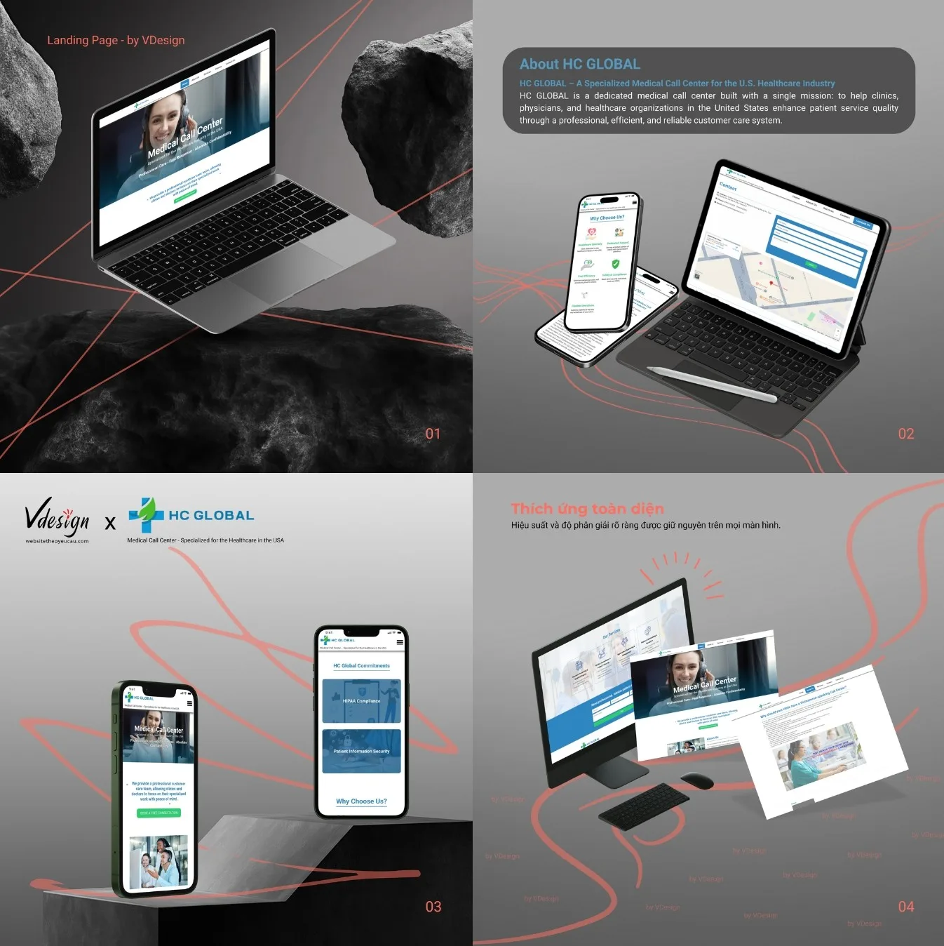 Dự án landing page The HC Global by VDesign