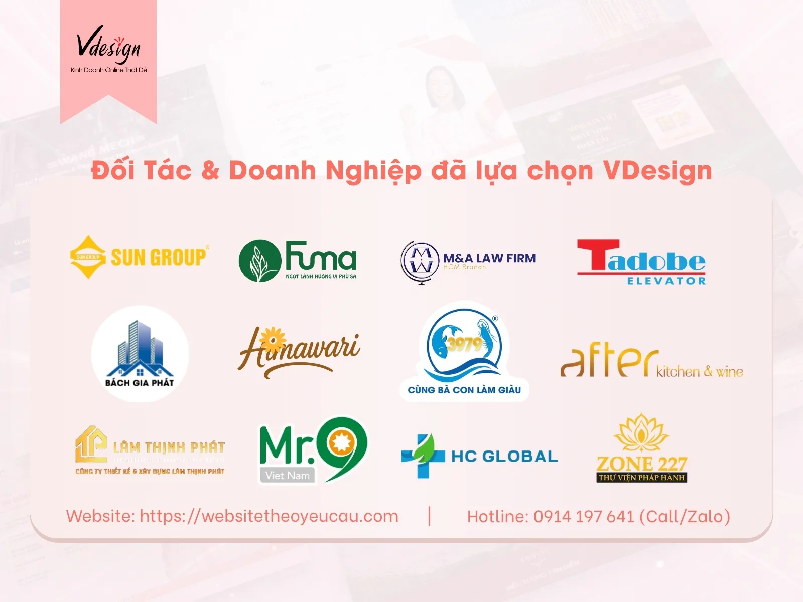 Khách hàng, đối tác & doanh nghiệp thiết kế theo yêu cầu đã tin tưởng lựa chọn VDesign