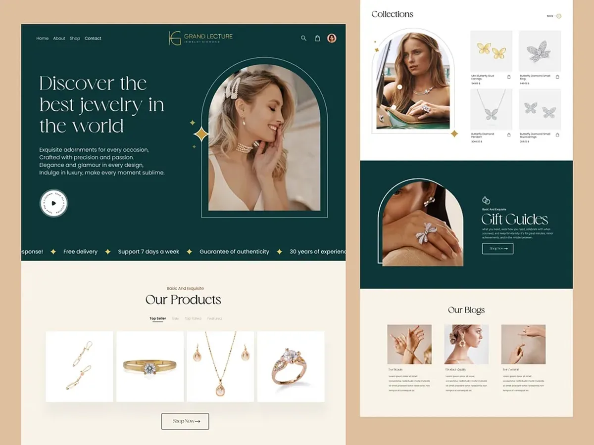 Thiết kế website trang sức theo yêu cầu giúp tối ưu hành trình mua sắm, từ xem sản phẩm đến đặt hàng và chăm sóc khách.