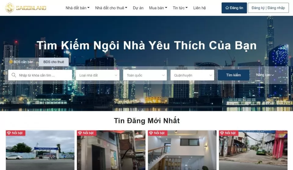 Website mua bán nhà đất batdongsan123