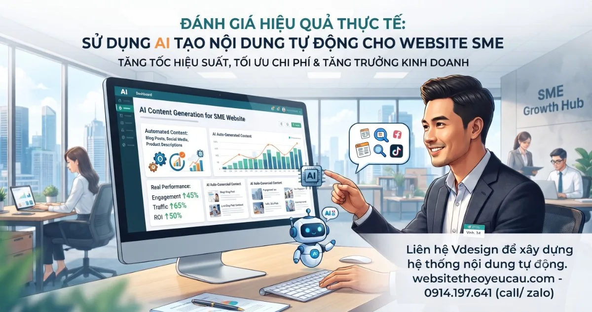Sử dụng AI tạo nội dung tự động trên website: Đánh giá hiệu quả thực tế cho SME