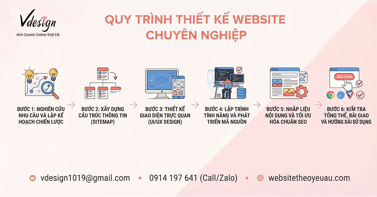 Quy Trình Các Bước Thiết Kế Website Chuyên Nghiệp Cho Doanh Nghiệp Vừa Và Nhỏ