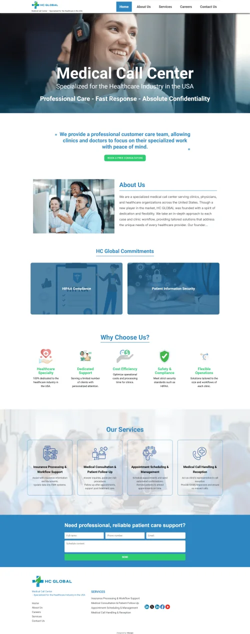 Thiết kế website landing page The HC Global