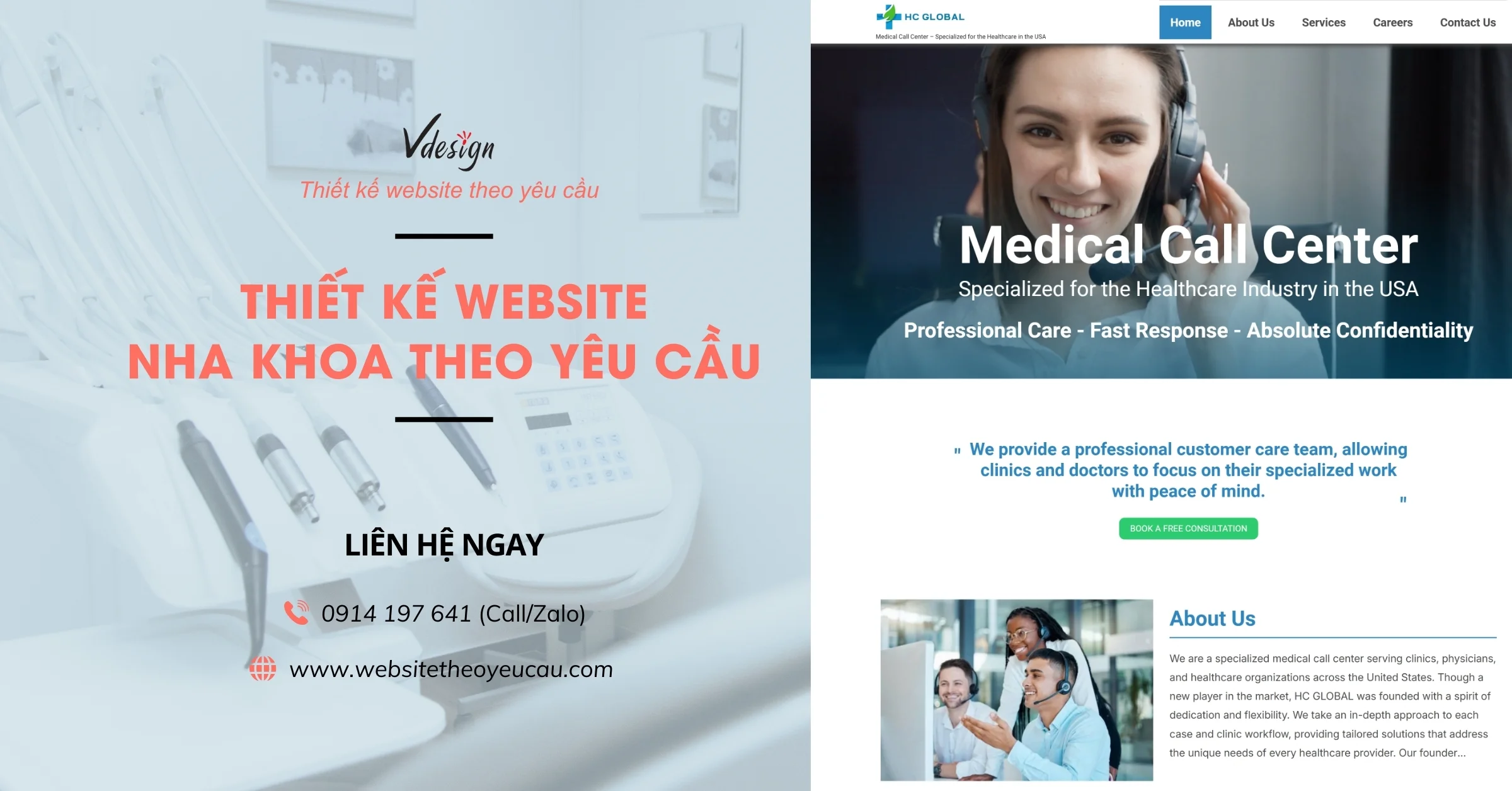 Thiết kế website nha khoa theo yêu cầu